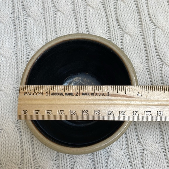 Conner Prairie Vintage 1993 Small Salt Glaze Prep Bowl Cobalt Blue Heart Design. - Picture 7 of 9